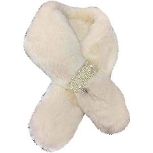 Shawls And Wraps Luxurious Winter Pearl Scarf for Women Elegant Faux Outerwear Fashion Accessory Warm Soft