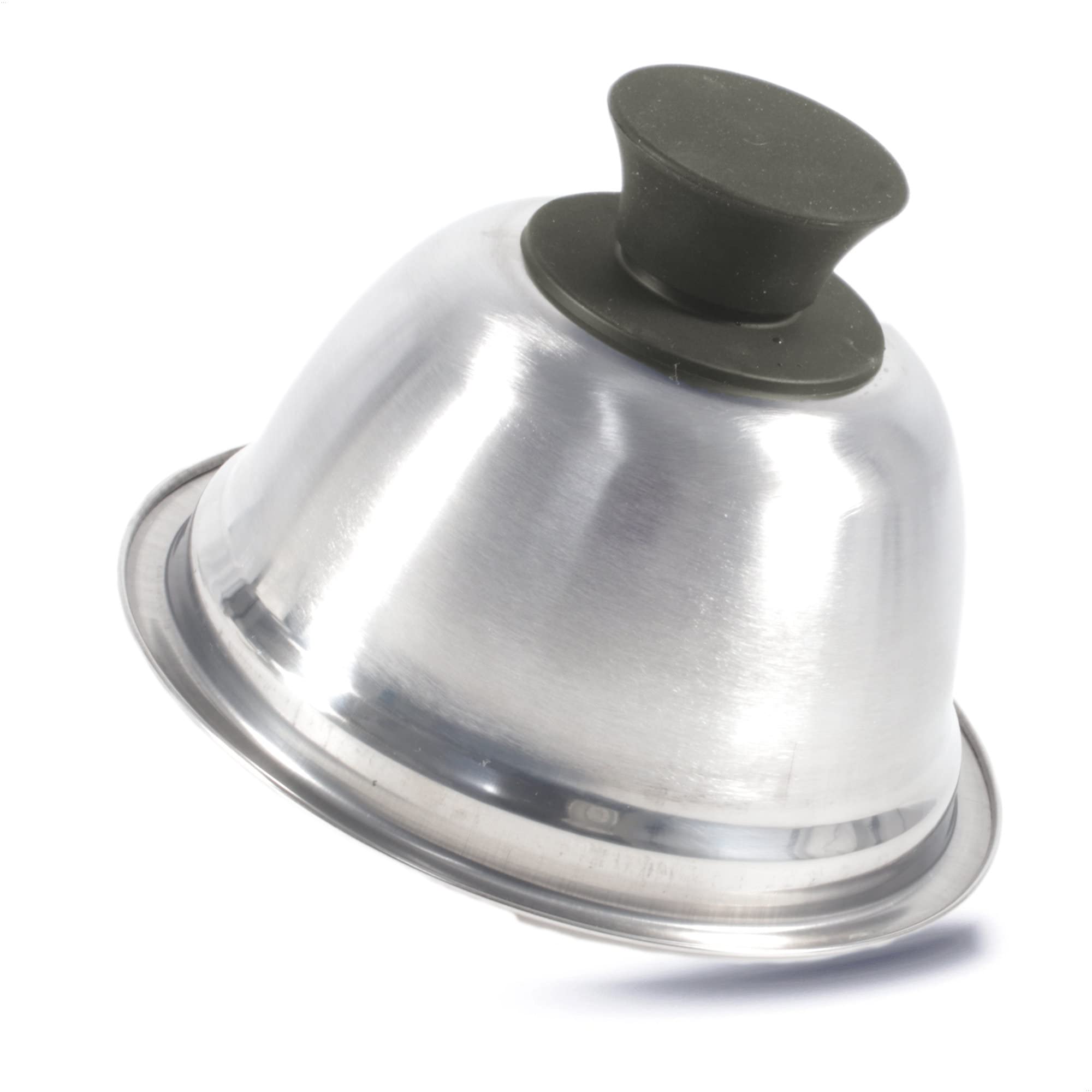 Kerafactum Burger Bell Burger Cloche Burger Cover Cheeseburger Hamburger Steak Stainless Steel Cover Pattys Grilling Cheese Cheese Melt Stainless Steel Hood Silicone Handle Grey