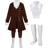 LMYOVE Boys Benjamin Franklin Costume 18th Century Boy Colonial Costume Halloween Historical Outfit 4PCS