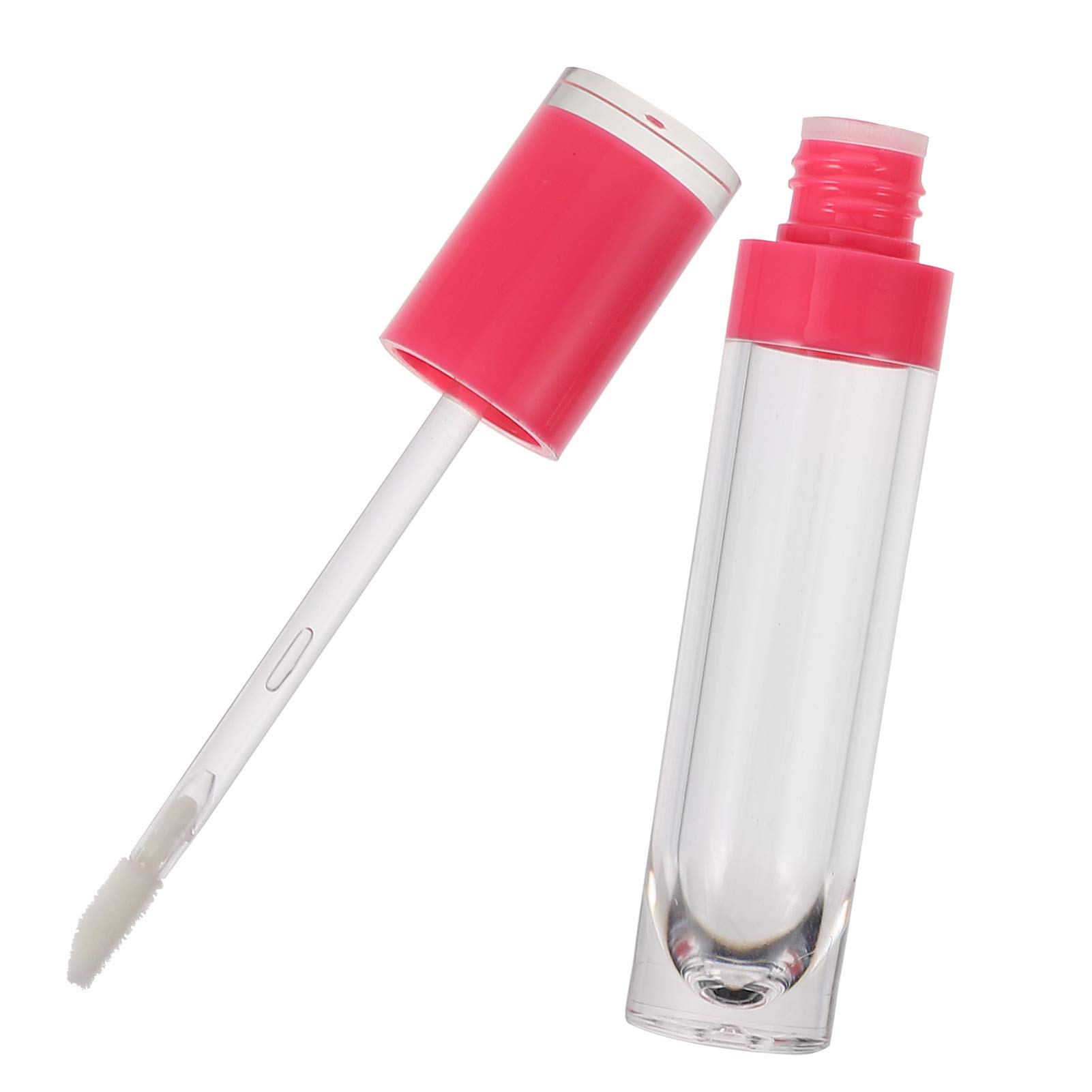 FRCOLOR Clear Lip Gloss Tubes with Wand, 8ml Lip Gloss Color Containers Empty Lip Balm Bottles for Makeup, Travel, Liquid, 4pcs (Rosy)
