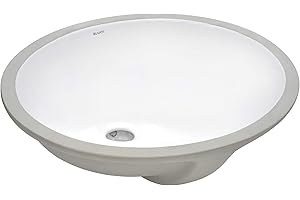 Ruvati 18 x 15 inch Undermount Bathroom Sink - White Oval Ceramic Bathroom Sinks with Overflow for Bathroom Vanity Sink, Porcelain Bathroom Basin - RVB0618