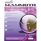Math Mammoth Grade 7 Answer Keys: 2025 edition (b&amp;w)