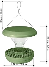 Swissinno Bird Feeders Hanging Station Davos No Mess Seed Tray Dual Chamber view 8