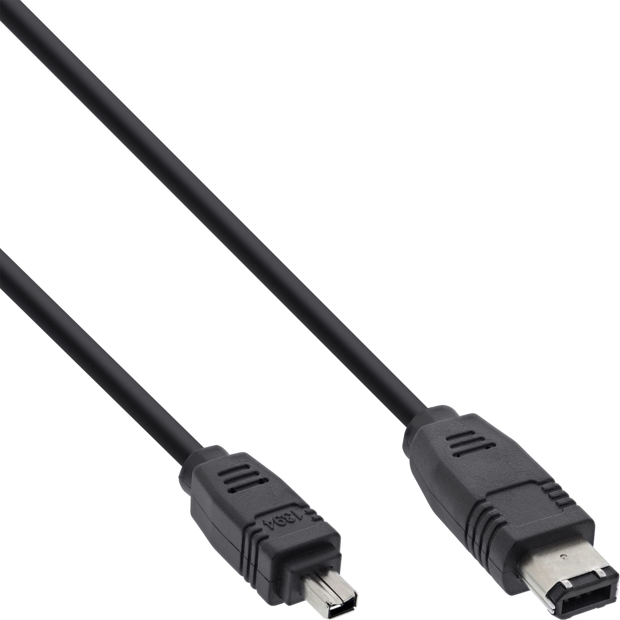 InLine 34642 FireWire cable, IEEE1394 4-pin plug to 6-pin plug, black, 1.8m