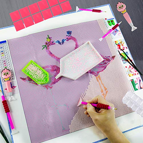 117 PCs Diamond Painting Set - 5D Cross Stitch Tools Including Diamond Stitch Pen,Tweezers,Glue,Plastic Tray and Diamond Embroidery Accessories Kits with Storage Box for Craft DIY Nail Art