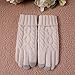 ELMA Women's Wool Knitted Winter Gloves Mittens Super Warm Lined Texting Touchscreen (One size, White)