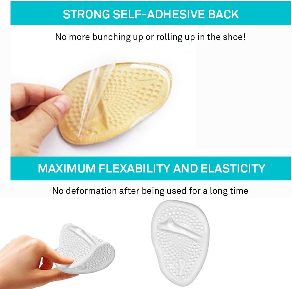 (12 Pieces) Metatarsal Pads for Women | Ball of Foot Cushions for Pain Relief | Reusable Shoe Inserts for Women by BelugaCare: Health & Personal Care