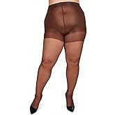 MeMoi Energizing Plus Size Curvy Control Top Pantyhose for Women, Semi Opaque Pantyhose, Lightweight Womens Stockings