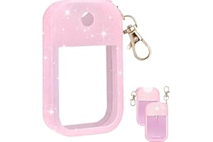 Palksky Hand Sanitizer Spray Case for Touchland,Protective Case with Keychain for Power Mist and Glow Mist1 fl oz(Glitter Sequin Pink),Travel Size