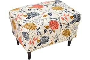 Eco-Ancheng Stretch Ottoman Cover Rectangular Storage Ottoman Slipcover Footrest Stool Covers Ottoman Slipcovers for Foot Stool with Nonslip Elastic Bottom (29,Large)