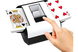 Doubao Card Shuffler Automatic 1-2 Deck Electric Shuffling Machine Portable with 2000mAh Rechargeable Battery Low Noise for Cards Game, UNO, Poker, Phase 10, Skip-Bo, Texas Hold'em, Blackjack