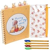 Innovative Designs Disney Winnie The Pooh Tab Journal Notebook with Gel Pens, Spiral Bound Notebook and Pencil Case Set, 96 Lined Pages, 8 x 7