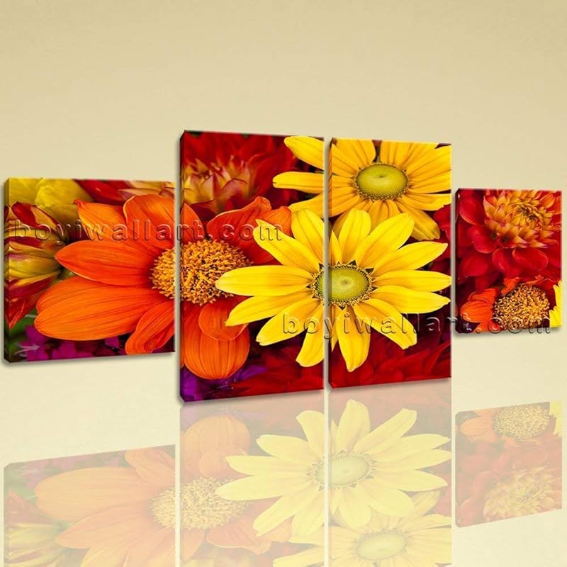 Large Abstract Floral Art Flower Canvas Wall Decor Dining