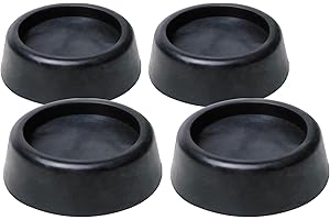 YIEHRNS Washer Floor Anti-Vibration Isolator pad & Noise Reducing Mats Anti Vibration Pads for Washer and Dryer Washing Machine Stabilizer Super Silent Black Round Rubber (4 Pack)