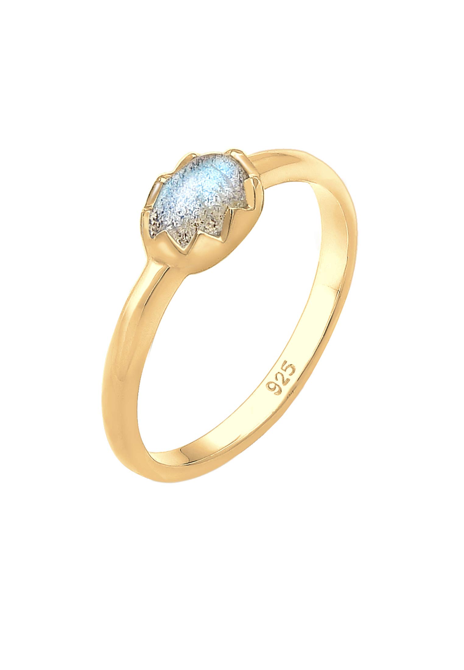 Elli Ring Woman Vintage Look Elegant Basic Labradorite Gemstone 925 Sterling Silver
