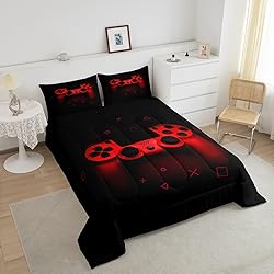 Boys Gamer Comforter Set King Size,Gamepad Bedding