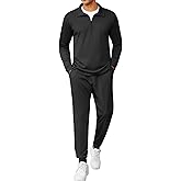 COOFANDY Men's Tracksuit 2 Piece Quarter Zip Polo Athletic Sweatsuits Casual Running Jogging Sport Suit Sets