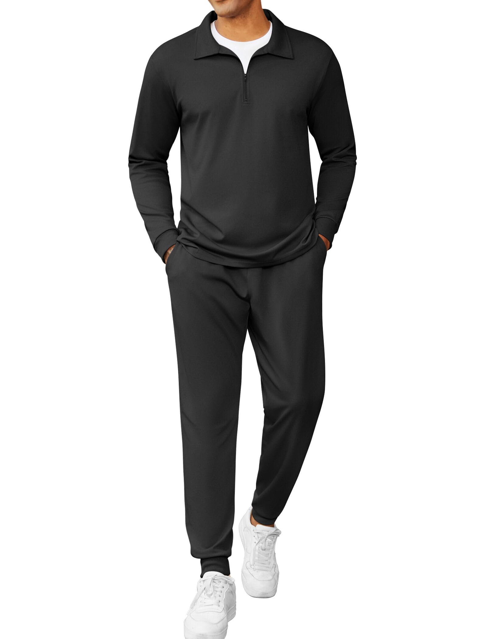Runner Suit COOFANDY Men's 2 Piece Track Suit Set Jogging Sweatsuit Workout ...