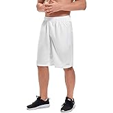 LEAO Men's Basketball Shorts with Zipper Pockets Quick Dry Loose-fit Sports Workout Running Shorts