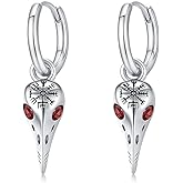 Suiknsn Sword/Dagger/Axe/Raven/Arrowhead Dangle Earrings for Men Women 925 Sterling Silver Turquoise Malachite Oxidized Earrings Punk Jewelry Gothic Halloween Christmas Gifts