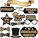 KatchOn, Graduation Photo Booth Props 2025 - Pack of 21 | 2025 Photo Props for Black and Gold Graduation Decorations 2025
