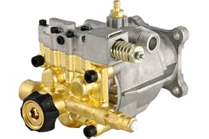 SURMOUNT WAY Surmountway Horizontal 3/4" Shaft Pressure Washer Pump, MAX 3400 PSI 2.5 GPM Replacement Power Washer Pumps, Brass Head Power Washer Pump Fits Honda, B&S, Homelite, Waspper etc Gas Engine Power Washer