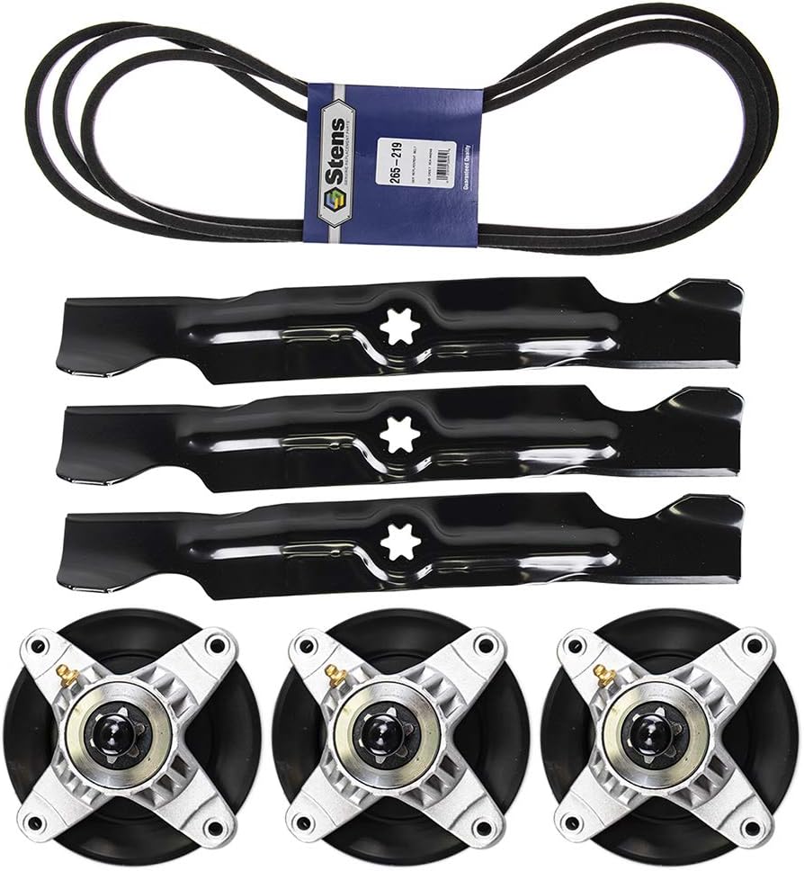 8TEN Deck Spindle Blade Belt Kit Set Combo 50 Inch For Cub Cadet