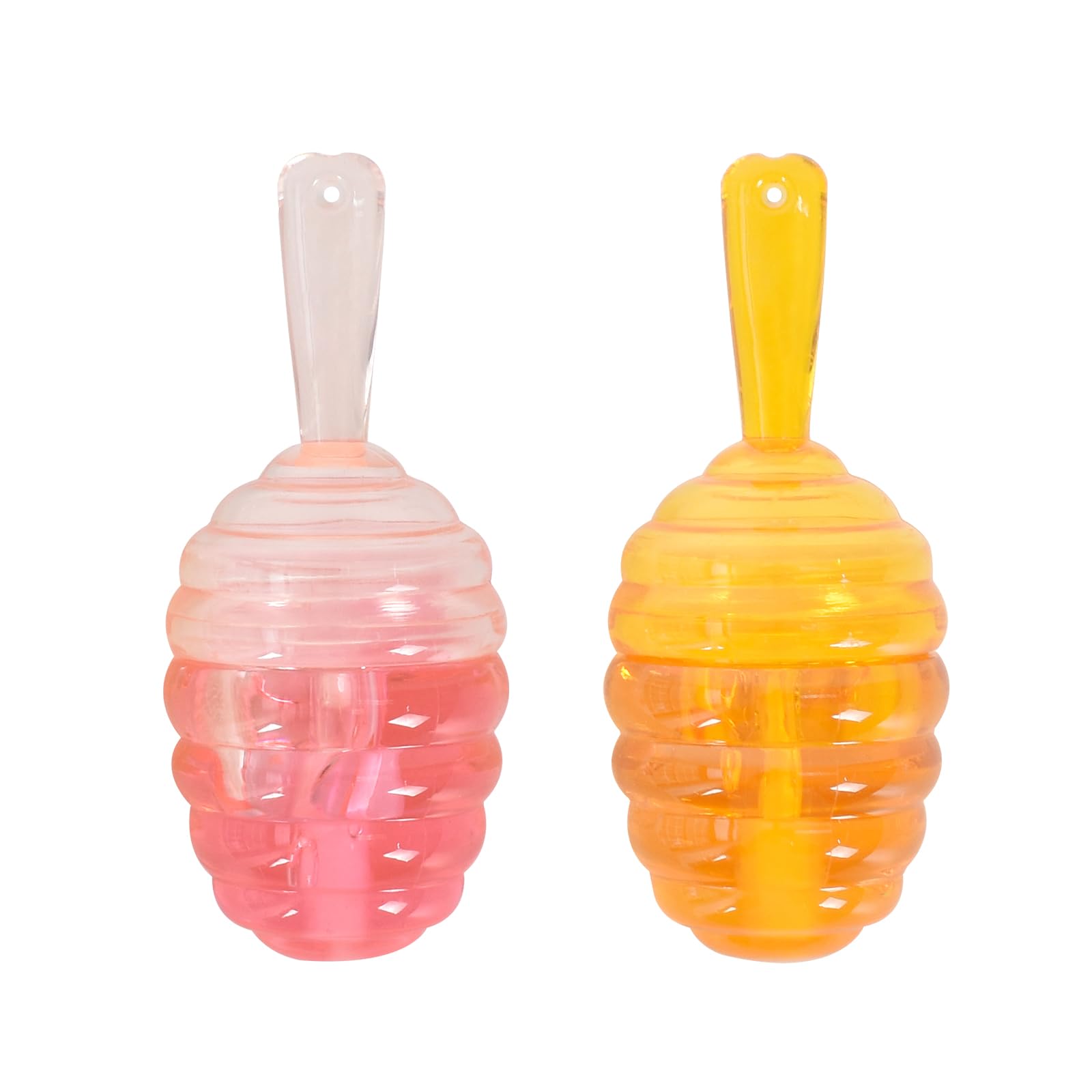 2 Set Honey & Peach Lip Oil Set, Clear Gloss, Moisturizer for Dry Lips