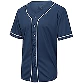 SPTEHW Blank Plain Baseball Jersey Short Sleeve Button Down Shirts Sports Hip Hop Hipster Jersey S-3XL