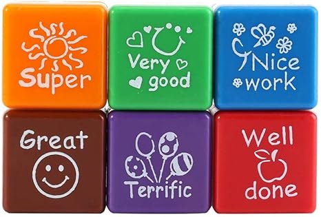 Amazon Co Jp 6個セット 評価スタンプ 教師用スタンプ 奨励印章 英語勉強 先生スタンプ 評価印セット かわいい 日記スタンプ 賞賛 スタンプ 文房具 オフィス用品