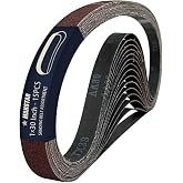 15 Pcs 1 x 30 Inch Assorted Aluminum Oxide Sanding Belt,80/120/150/240/400 Grit
