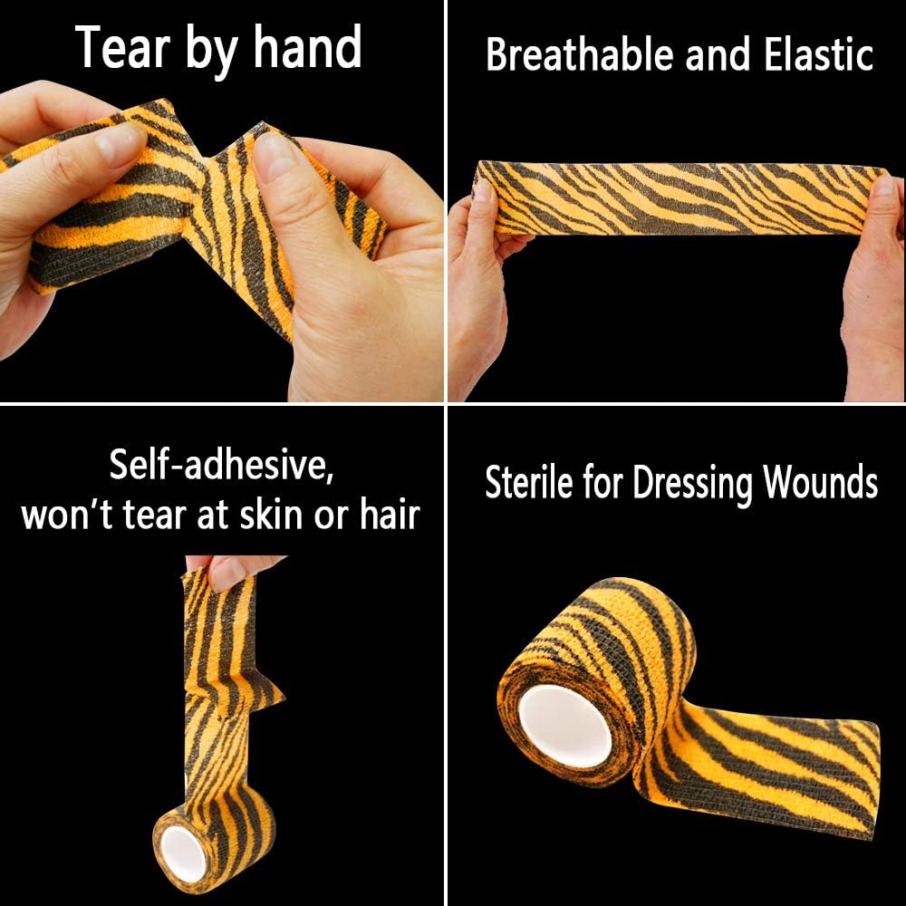 Amazon Co Jp 自己粘着性 伸縮包帯 弾性包帯 2 5cm 4 5m エラスチックバンデージ テーピング 手で切れる 12巻セット スポーツ アウトドア