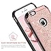 BENTOBEN iPhone 6S Case, iPhone 6 Case, Bling Glitter Slim Hybrid Dual Layer TPU Bumper Hard PC Cover Coat Sparkly Shiny Cute Faux Leather with Metal Kickstand for 4.7 inch iPhone 6S/6 Rose Gold