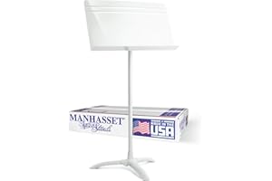 Manhasset Music Stand For Sheet Music - 48 Symphony Model - 4801WHI - Long Lasting, Durable Manhasset Stand - Adjustable Height - 20" by 12