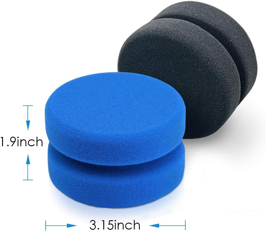 Canisto Paint Sponge Applicator Circular Painting Sponges, Blue and Black Watercolor Sponges for Car Detailing Tire Brush Perfect for Painting, Craft, Kitchen, 3.15 inch x 1.9 inch (4 Pack)