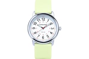 PINDOWS Nurse Watch for Nurses, Doctors, Medical Professionals, Students, Easy to Read Waterproof Women's Men Medical Watch Luminous Dial 12/24 Hour Display, Soft Breathable Silicone Band Replaceable.