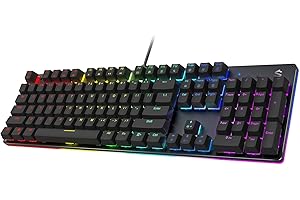 Black Shark RGB Mechanical Gaming Keyboard LED Backlit Wired Keyboard with Blue Switches, Fully Programmable, Anti-Ghosting 1