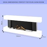 Klarstein Electric Fireplace 2000W LED Flame White Mantel Suite Heater Remote view 5