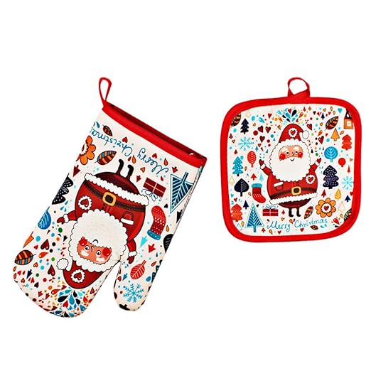 BaZhaHei Navidad Hornos navideños Guantes anti-calor Horno ...