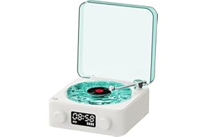 Cute Speaker Waves Vinyl Mini Record Player 6x6x3 Portable Four Modes Wireless Retro Portable Speaker with LED Display Rechar