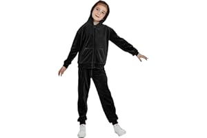 MessBebe Girls Sweatsuits Velour Tracksuit 2 Piece Outfits Tracksuit Zip Up Hoodie Sweatshirt Sportswear Jogging Set