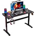 FDW 47 Inch Computer Desk Gaming Desk Writing Desk Office Desk Student PC Desk Extra Large Modern Ergonomic Racing Style Table Workstation for Adult Teens,Black