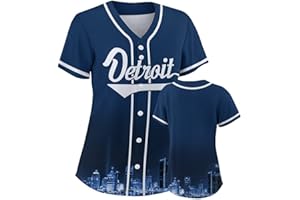 POD7IE Women Baseball Jersey City Night Skyline Apparel Button Down Shirts Sports Uniform Fans Gift for Adult Girls S-2XL