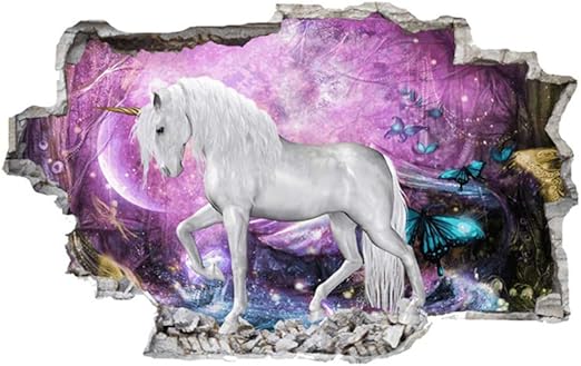 3d Wandtattoo Einhorn 3d Boden Aufkleber Loch 3d Kreativ Wandsticker Wandaufkleber Wandbilder Fur Kinderzimmer Schlafzimmer Wohnzimmer Madchenzimmer Aufkleber Selbstklebend Einhorn 74 46cm 1 Stk Amazon De Kuche Haushalt