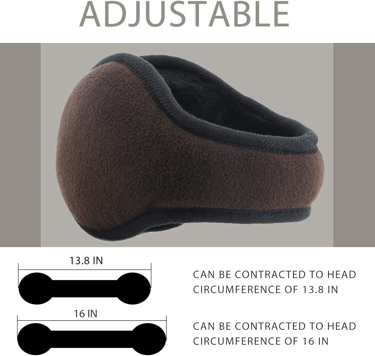 Metog Unisex Foldable Ear Warmers Polar Fleece Winter Earmuffs Coffee at  Women’s Clothing store