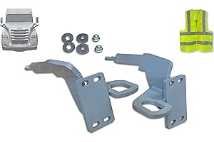 KOZAK Bumper Deer Moose Brush Guard Brackets Mounting Hardware Set compatible with EX-Guard For Freightliner cascadia 2018 and Newer PLUS Logo and Reflective Vest
