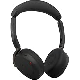 Jabra Evolve3 65 Flex Wireless Bluetooth Headset with Mic, MS Teams, USB-C | Dual-Ear, On-Ear, USB-C Adapter, On-the-Go Headphones with ANC, Foldable Design, 80h Battery, Microsoft Teams, Black