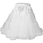 Luwint Tulle Mesh Tutu Skirt Adult Petticoat Skirt Puffy Dress Costume Underskirt