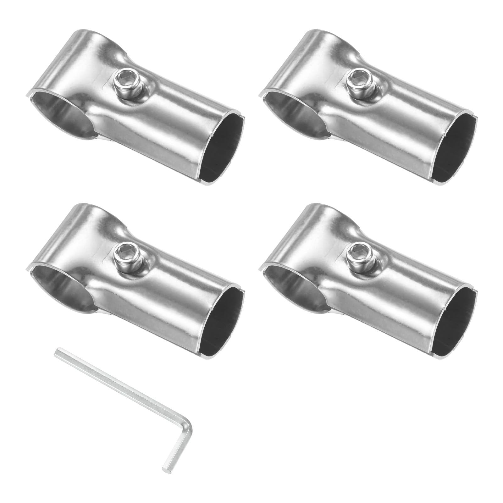 M METERXITY 4-Pack Structural Pipe Connector, T Clamps Stainless Steel Pipe Connector for OD 1" or 25MM Pipe, Conduit Connectors