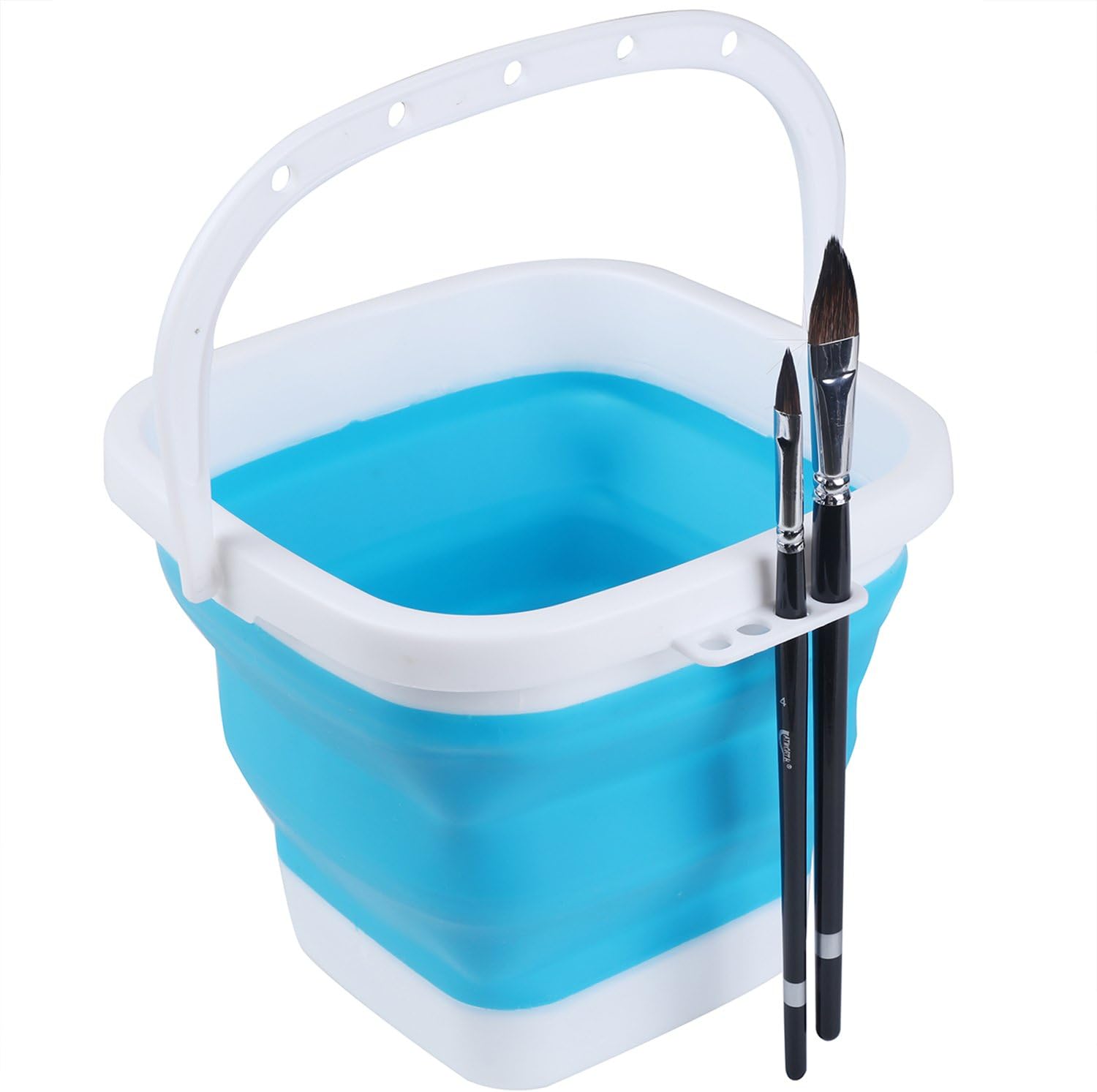 MEEDEN Foldable & Portable Multi-Purpose Bucket- Paint Brush Washer Large Paint Brush Cleaner with Handle - Collapsible Camping Fishing Bucket, Ideal for Kids Outdoor Playing & Fishing